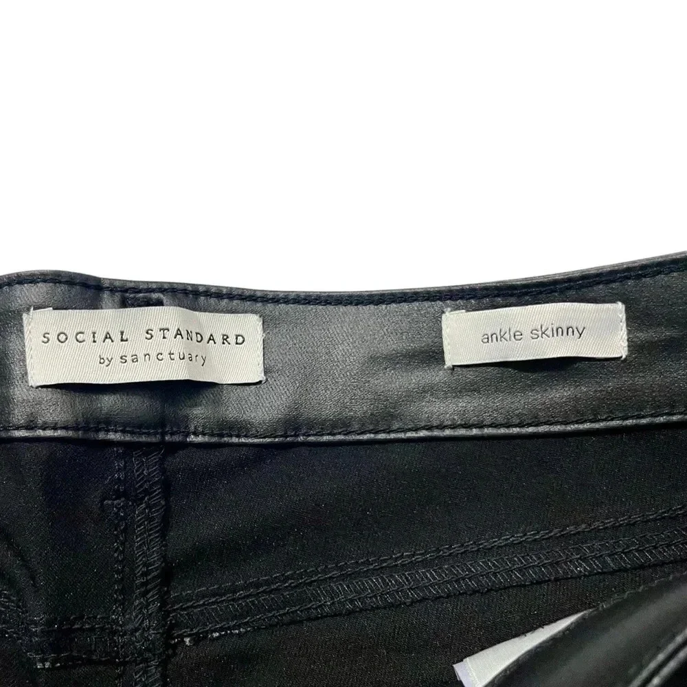 NWT Sanctuary Social Standard Coated Ankle Skinny Black Jeans